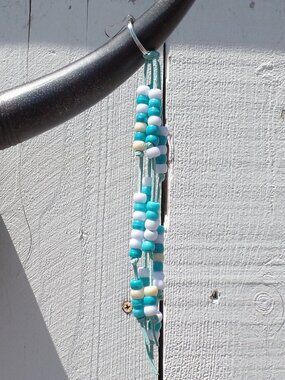 Hand Crafted HIPPY Inspired Key Chain/Bag SWAG SUEDE BEADED